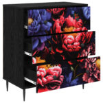 vidaXL Příborník KIEL Tmavý pivonkový potlač 66 x 36,5 x 76 cm – Obrázok 2