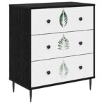 vidaXL Příborník HANAU Tlač na zelených listoch 66 x 36,5 x 76 cm – Obrázok 2