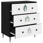 vidaXL Příborník HANAU Tlač na zelených listoch 66 x 36,5 x 76 cm – Obrázok 3