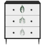 vidaXL Příborník HANAU Tlač na zelených listoch 66 x 36,5 x 76 cm – Obrázok 4
