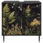 vidaXL Kúpeľňová skriňa RHENEN Čierny dub 60 x 40 x 61 cm – Obrázok 4