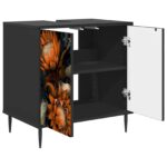 vidaXL Kúpeľňová skriňa LOCHEM Čierny dub 60 x 40 x 61 cm – Obrázok 3