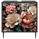 vidaXL Kúpeľňová skriňa BORNE Čierny dub 60 x 40 x 61 cm – Obrázok 4