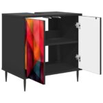 vidaXL Kúpeľňová skriňa HEESCH Čierny dub 60 x 40 x 61 cm – Obrázok 3