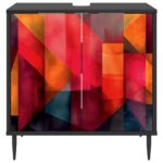 vidaXL Kúpeľňová skriňa HEESCH Čierny dub 60 x 40 x 61 cm – Obrázok 4