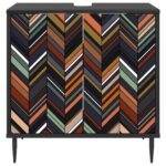 vidaXL Kúpeľňová skriňa OMMEN Čierny dub 60 x 40 x 61 cm – Obrázok 4