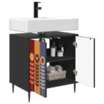 vidaXL Kúpeľňová skriňa ESSEN Čierny dub 60 x 40 x 61 cm – Obrázok 2