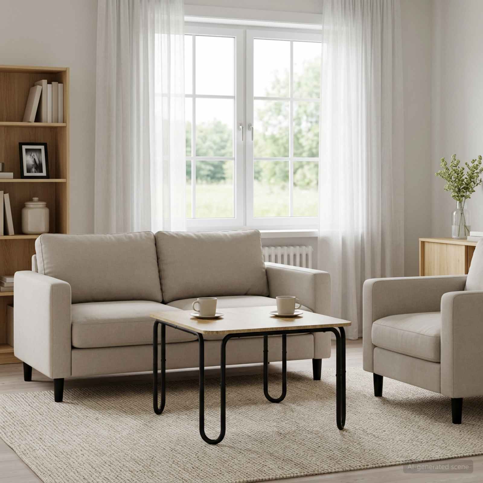 8007738_1.jpg vidaXL Konferenčný stolík Dub sonoma 100 x 100 x 45 cm – Obrázok 1