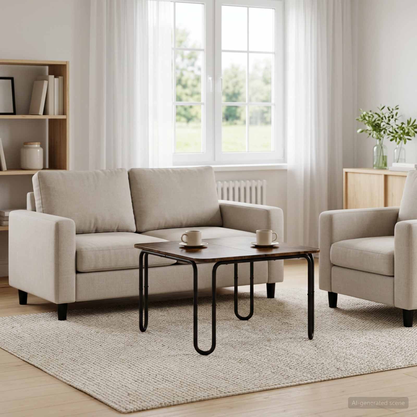 8007740_1.jpg vidaXL Konferenčný stolík Dymový dub 100 x 100 x 45 cm – Obrázok 1