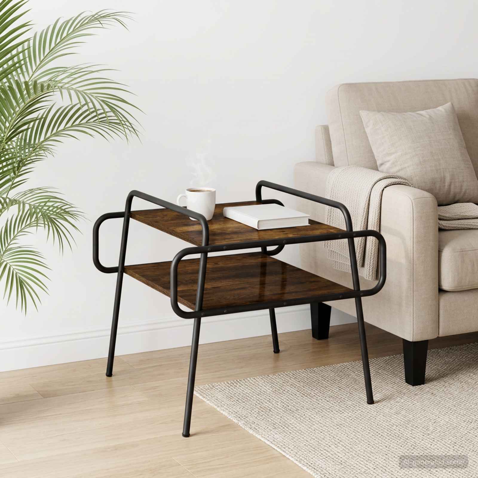 8007764_1.jpg vidaXL Konferenčný stolík Dymový dub 60 x 60 x 51 cm Kompozitné drevo – Obrázok 1