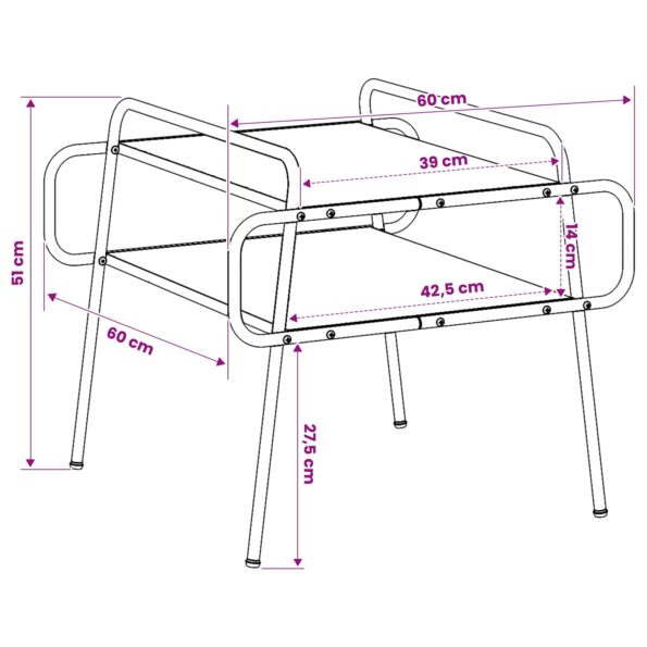 vidaXL Konferenčný stolík Dymový dub 60 x 60 x 51 cm Kompozitné drevo – Obrázok 7