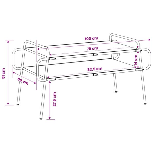 vidaXL Konferenčný stolík Dub artisan 100 x 50 x 51 cm – Obrázok 8