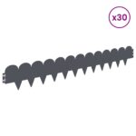 vidaXL Obrubník trávnika 30 pcs 103 x 15 cm Oceľ Antracitová – Obrázok 3