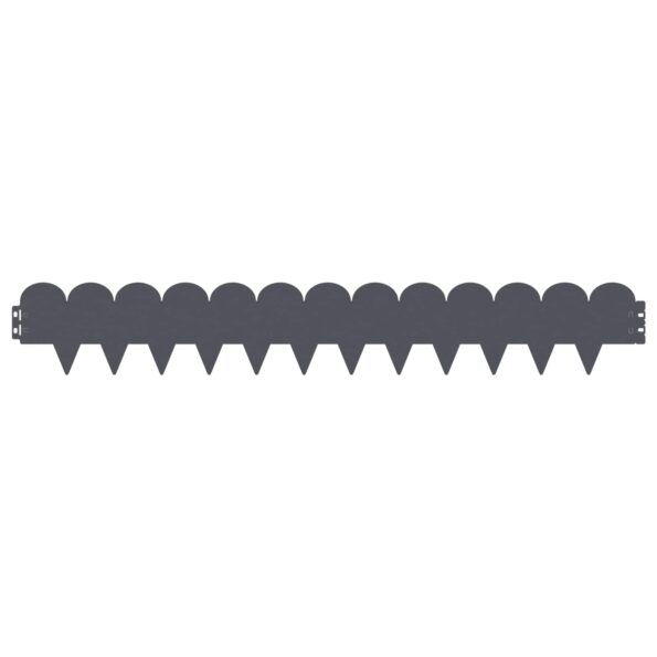 vidaXL Obrubník trávnika 30 pcs 103 x 15 cm Oceľ Antracitová – Obrázok 5
