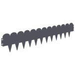 vidaXL Obrubník trávnika 30 pcs 103 x 20 cm Oceľ Antracitová – Obrázok 2