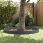 vidaXL Obrubník trávnika 30 pcs 103 x 25 cm Oceľ Antracitová – Obrázok 4