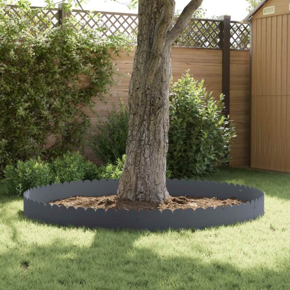 vidaXL Obrubník trávnika 30 pcs 103 x 25 cm Oceľ Antracitová – Obrázok 4