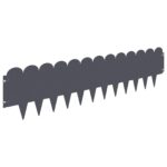 vidaXL Obrubník trávnika 30 pcs 103 x 25 cm Oceľ Antracitová – Obrázok 6