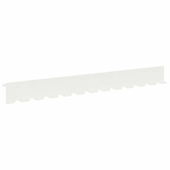 vidaXL Obrubník trávnika 30 pcs 102 x 10 x 4 cm Oceľ Biela – Obrázok 2