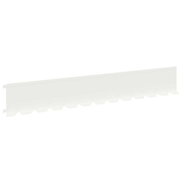 vidaXL Obrubník trávnika 20 pcs 102 x 15 x 4 cm Oceľ Biela – Obrázok 2