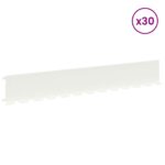 vidaXL Obrubník trávnika 30 pcs 102 x 15 x 4 cm Oceľ Biela – Obrázok 3