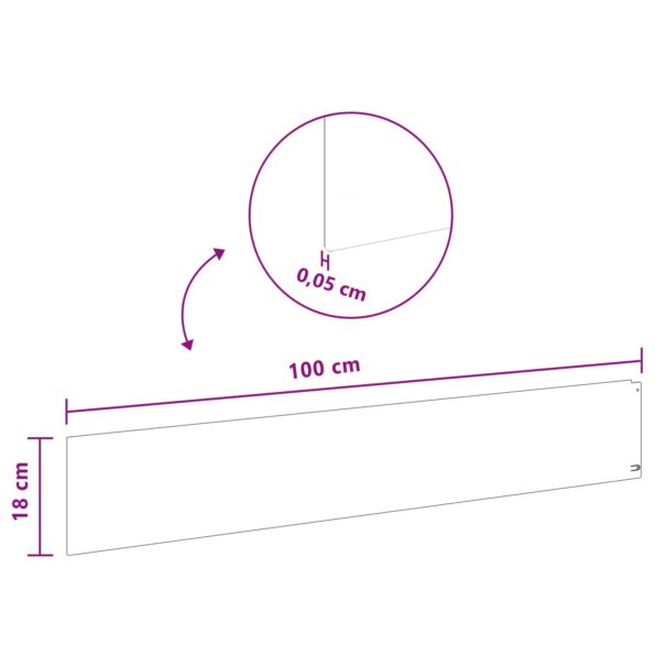 vidaXL Obrubník trávnika 30 ks 100 x 18 cm Oceľ Antracitová – Obrázok 9