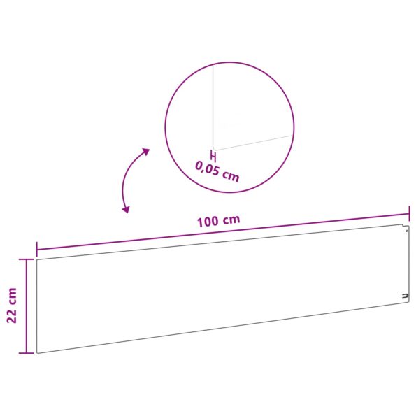 vidaXL Obrubník trávnika 10 ks 100 x 22 cm Oceľ Biela – Obrázok 9