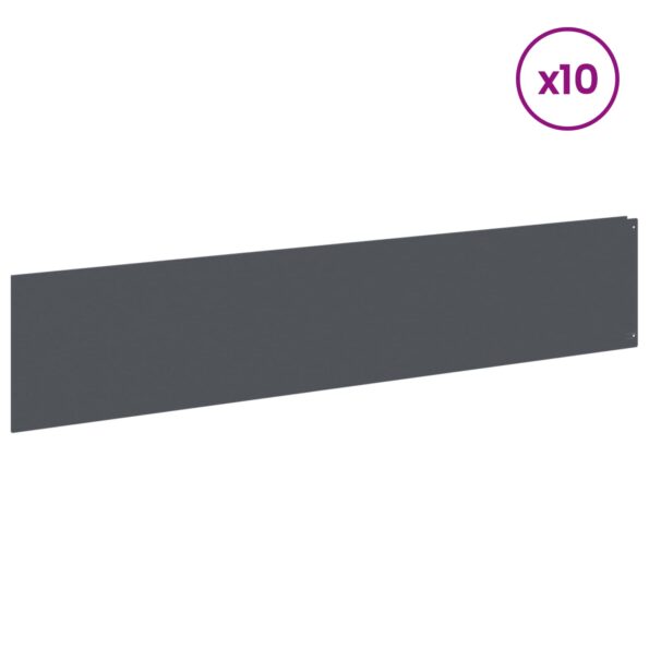 vidaXL Obrubník trávnika 10 ks 100 x 22 cm Oceľ Antracitová – Obrázok 3