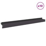 vidaXL Obrubník trávnika 10 ks 100 x 10 x 8 cm Oceľ Čierna – Obrázok 3