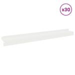 vidaXL Obrubník trávnika 30 ks 100 x 10 x 8 cm Oceľ Biela – Obrázok 3
