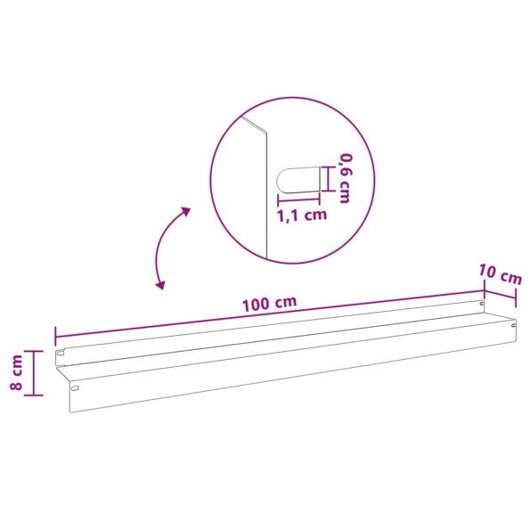 vidaXL Obrubník trávnika 30 ks 100 x 10 x 8 cm Oceľ Olivovo zelená – Obrázok 8