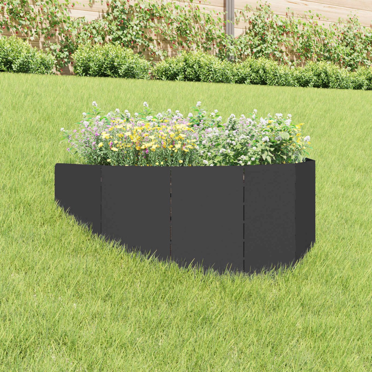 8008889_1.jpg vidaXL Obrubník trávnika 100 x 45 cm Oceľ Čierna – Obrázok 1