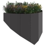 vidaXL Obrubník trávnika 100 x 45 cm Oceľ Čierna – Obrázok 3