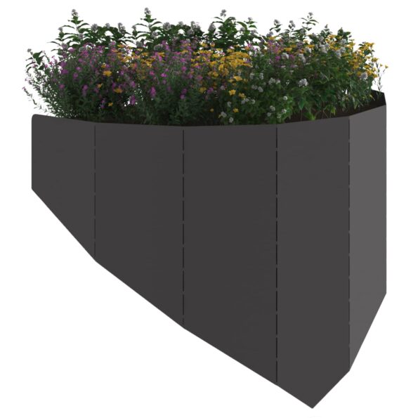 vidaXL Obrubník trávnika 4 ks 100 x 45 cm Oceľ Čierna – Obrázok 3