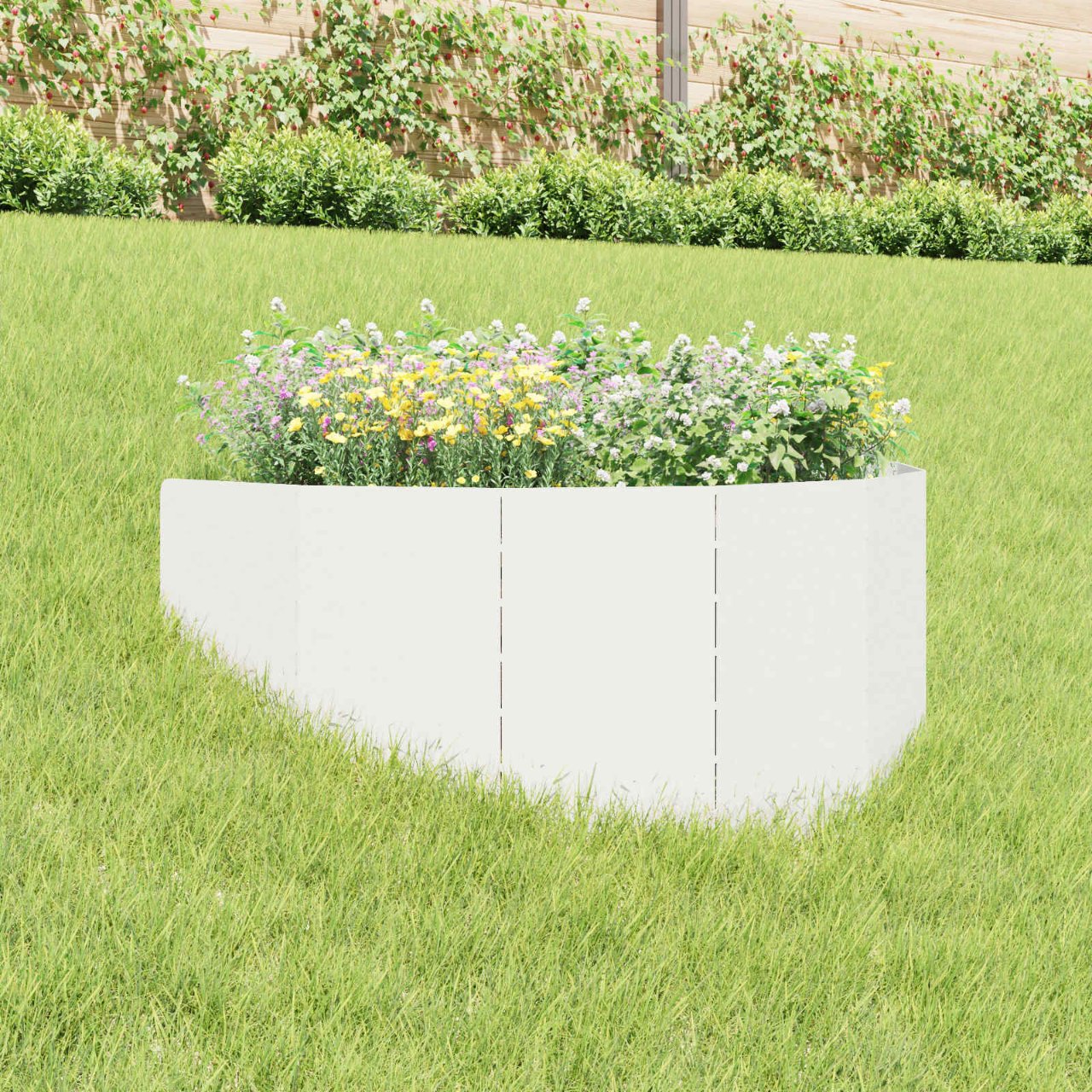 8008891_1.jpg vidaXL Obrubník trávnika 100 x 45 cm Oceľ Biela – Obrázok 1