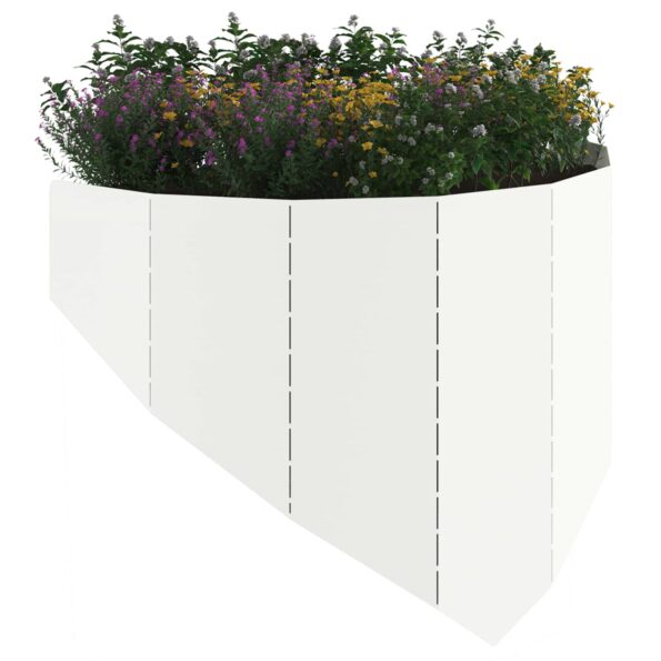 vidaXL Obrubník trávnika 100 x 45 cm Oceľ Biela – Obrázok 3