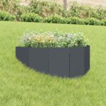 vidaXL Obrubník trávnika 100 x 45 cm Oceľ Antracitová