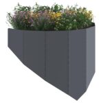 vidaXL Obrubník trávnika 100 x 45 cm Oceľ Antracitová – Obrázok 3
