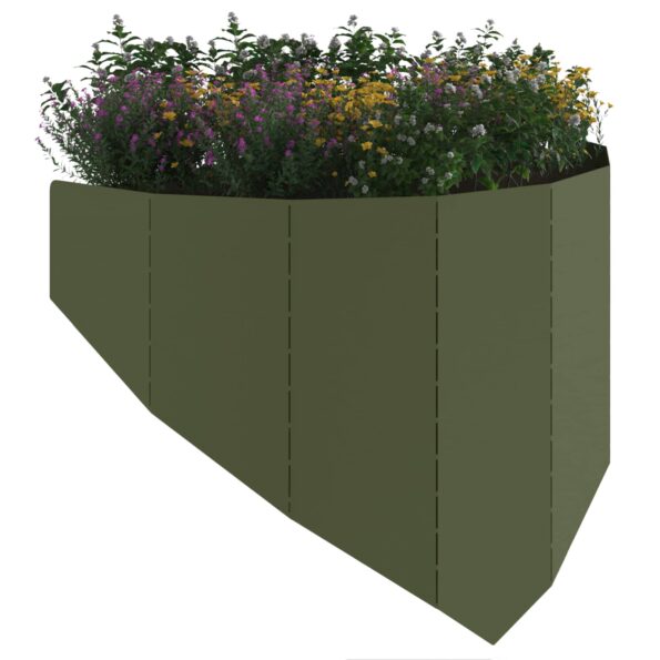 vidaXL Obrubník trávnika 100 x 45 cm Oceľ Olivovo zelená – Obrázok 3