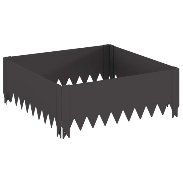 vidaXL Obrubník trávnika 60 x 60 x 20 cm Oceľ Čierna – Obrázok 2