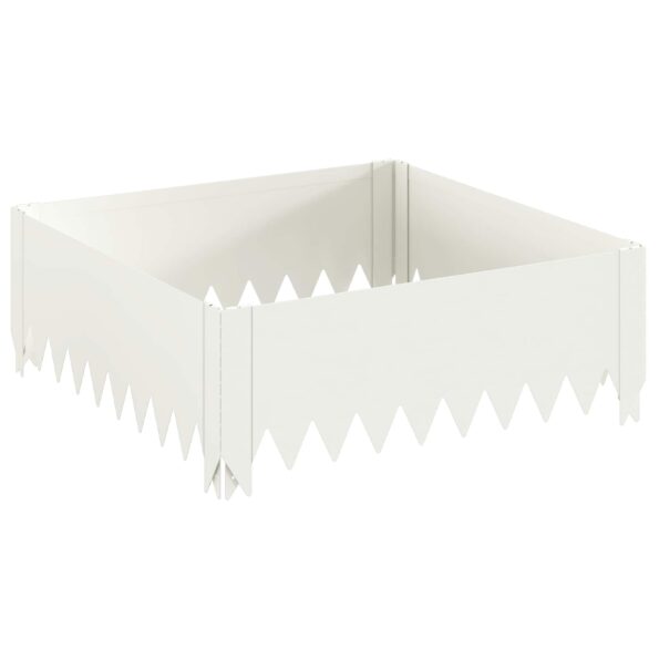 vidaXL Obrubník trávnika 60 x 60 x 20 cm Oceľ Biela – Obrázok 2