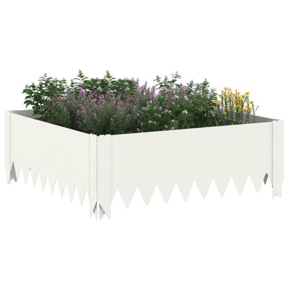 vidaXL Obrubník trávnika 60 x 60 x 20 cm Oceľ Biela – Obrázok 3