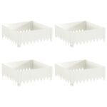 vidaXL Obrubník trávnika 4 ks 60 x 60 x 20 cm Oceľ Biela – Obrázok 2