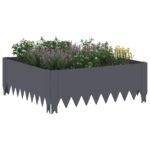 vidaXL Obrubník trávnika 4 ks 60 x 60 x 20 cm Oceľ Antracitová – Obrázok 3