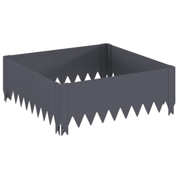 vidaXL Obrubník trávnika 4 ks 60 x 60 x 20 cm Oceľ Antracitová – Obrázok 4