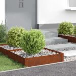 vidaXL Obrubník trávnika 4 pcs 60 x 60 x 20 cm Oceľ Hrdzavý