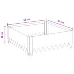 vidaXL Obrubník trávnika 4 pcs 60 x 60 x 20 cm Oceľ Hrdzavý – Obrázok 10