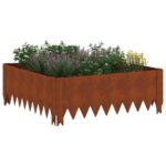 vidaXL Obrubník trávnika 4 pcs 60 x 60 x 20 cm Oceľ Hrdzavý – Obrázok 3