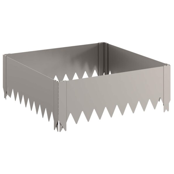 vidaXL Obrubník trávnika 4 pcs 60 x 60 x 20 cm Oceľ Hrdzavý – Obrázok 5