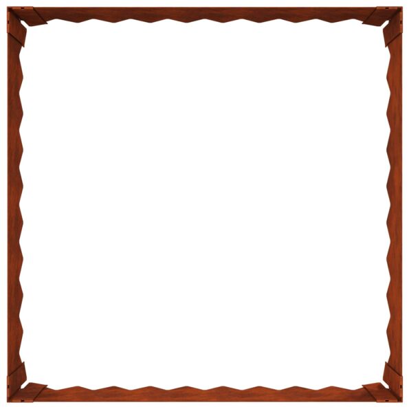 vidaXL Obrubník trávnika 4 pcs 60 x 60 x 20 cm Oceľ Hrdzavý – Obrázok 6